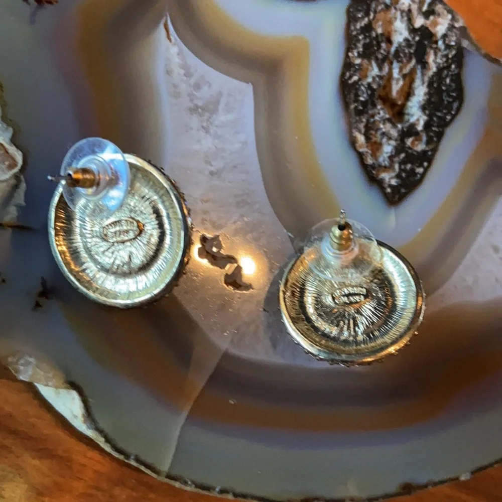 Do not share its relisting Pearl & rhinestone Gold statement earrings GUC 1” - Picture 4 of 15